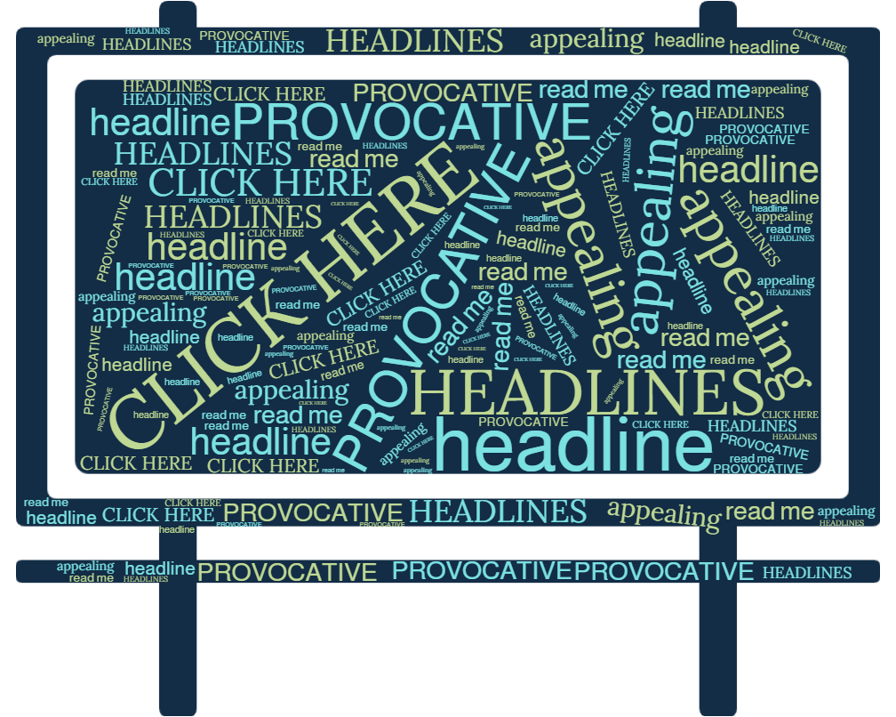 Provocative headlines wordcloud